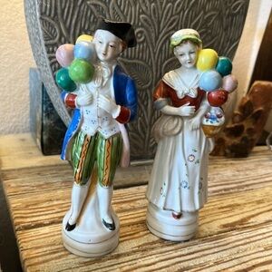 Pair of Vintage L&M Inc. Japan Balloon Man and Woman ceramic figurines